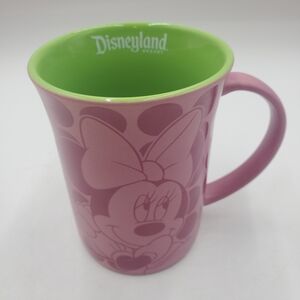 Walt Disney World Minnie Mouse Ceramic Mug Pink Polka Dot Disney Parks Green